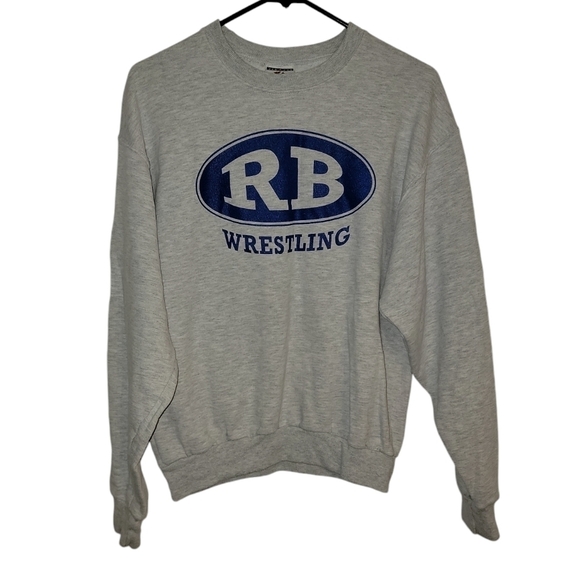 Jerzees size medium RB Wrestling Y2K gray sweatshirt - Picture 1 of 6